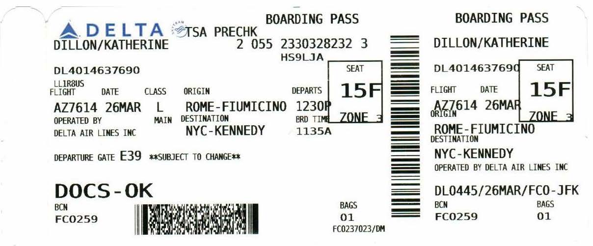 Original Boarding Pass